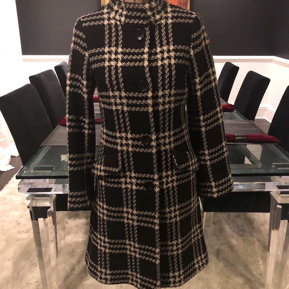 H&M black and white coat